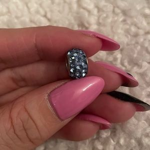 Genuine Murano Glass Blue Charm with Gems from Venice, Italy